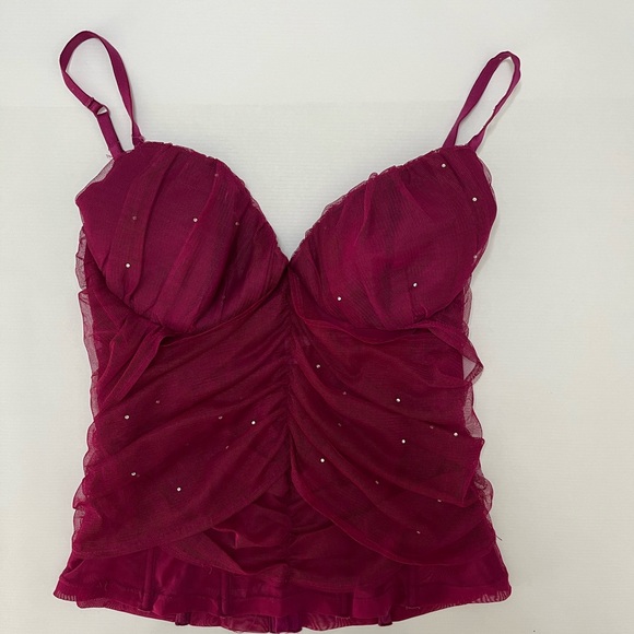 La Senza - y2k mesh ruched corset bustier top - size L - Picture 3 of 14